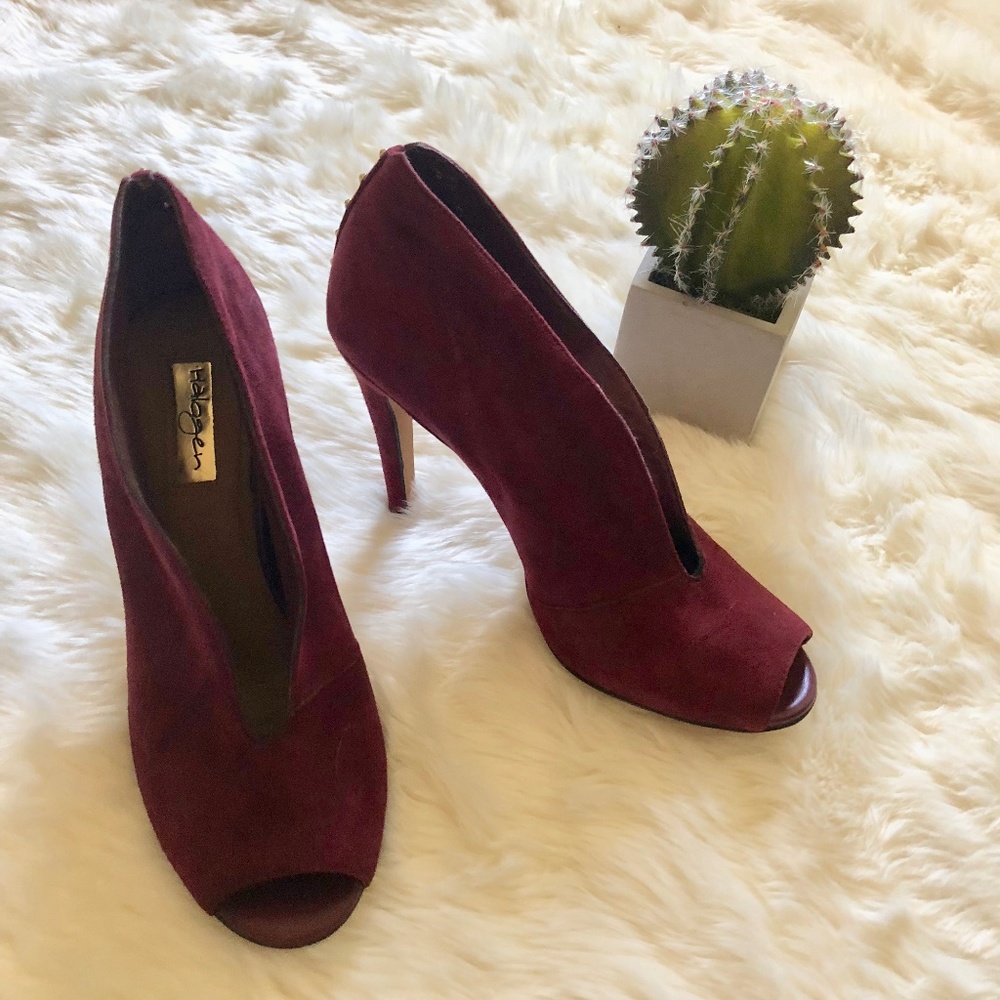 Halogen Suede Pumps - Maroon / Plum - Picture 2 of 8